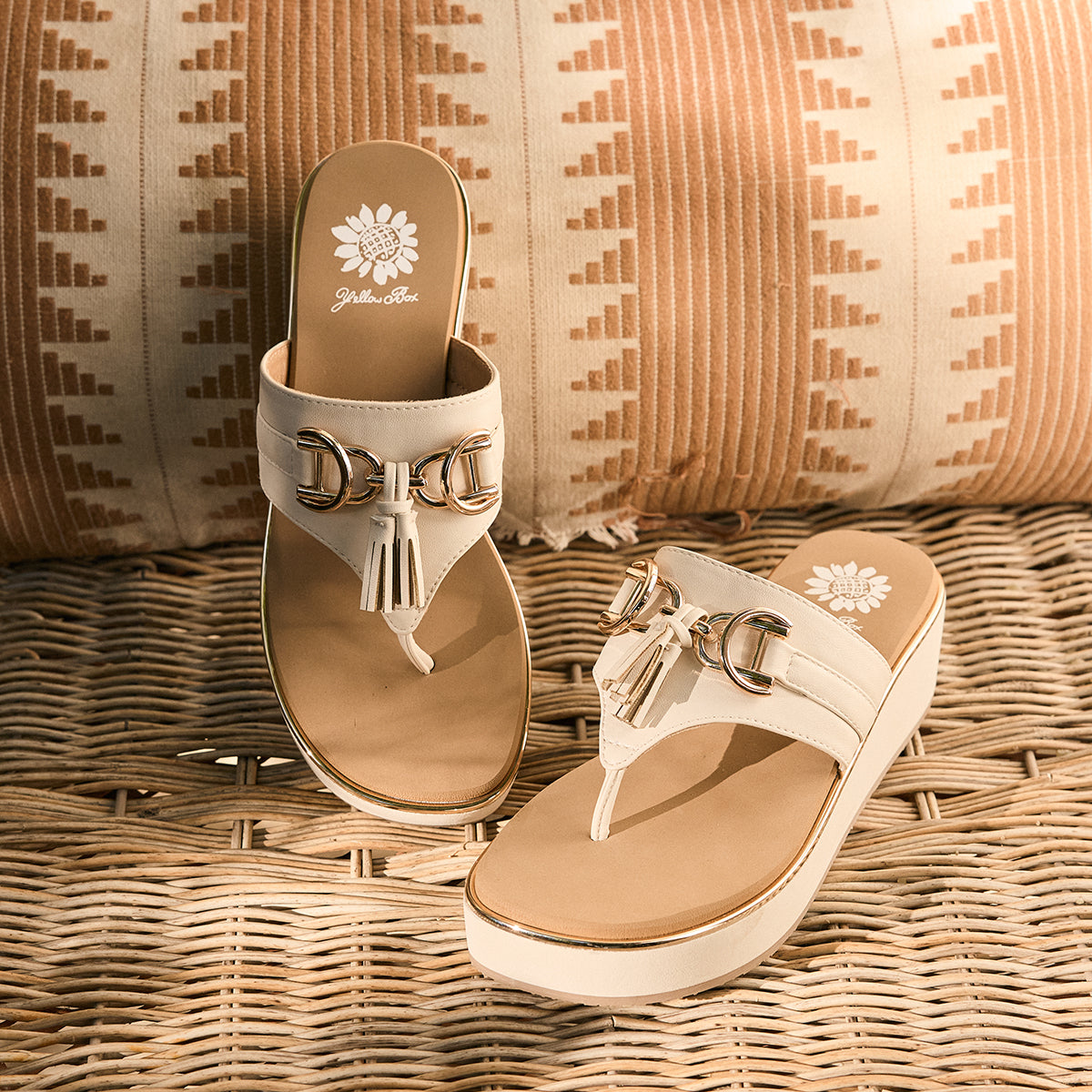 Yellow Box Footwear Special Offer | Geri Flatform Sandal - Ivory