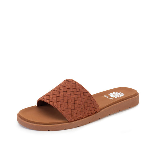 Yellow Box Footwear Signature | Fenny Woven Slide Sandal - Tan