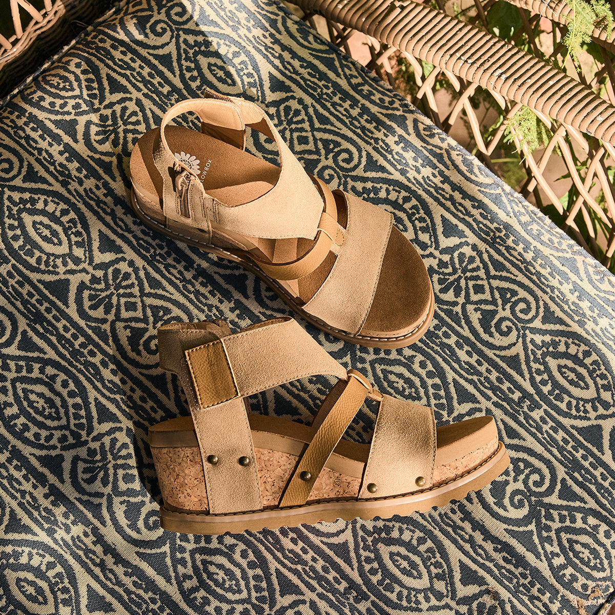Yellow Box Footwear Signature | Adris Cork Wedge Sandal - Taupe