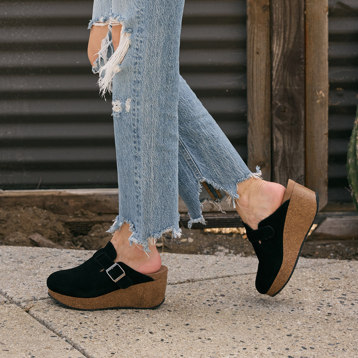 Yellow Box Footwear Deals | Mulani Suede Wedge Clog - Leopard