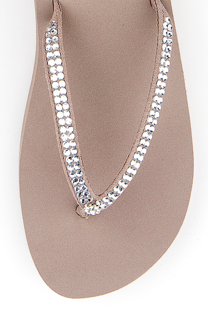 Yellow Box Footwear Classic | Jello Rhinestone Sandal - Rich Taupe