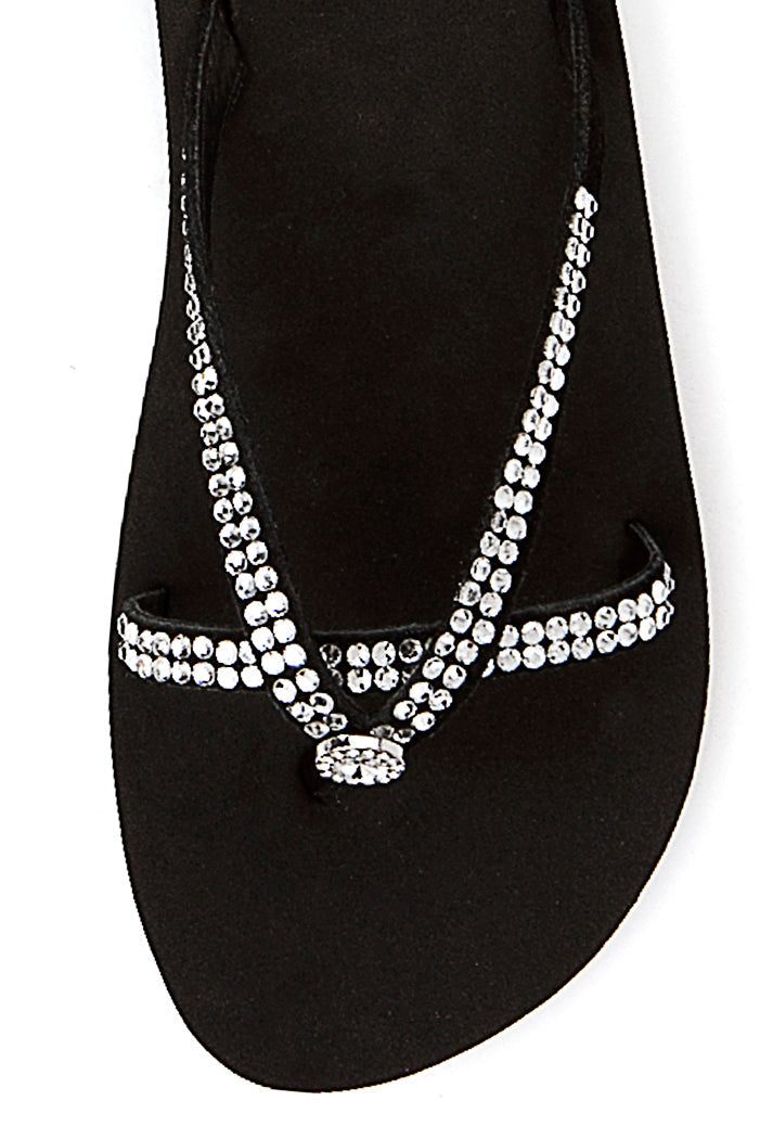 Yellow Box Footwear Trending | Stormy Rhinestone Sandal - Black
