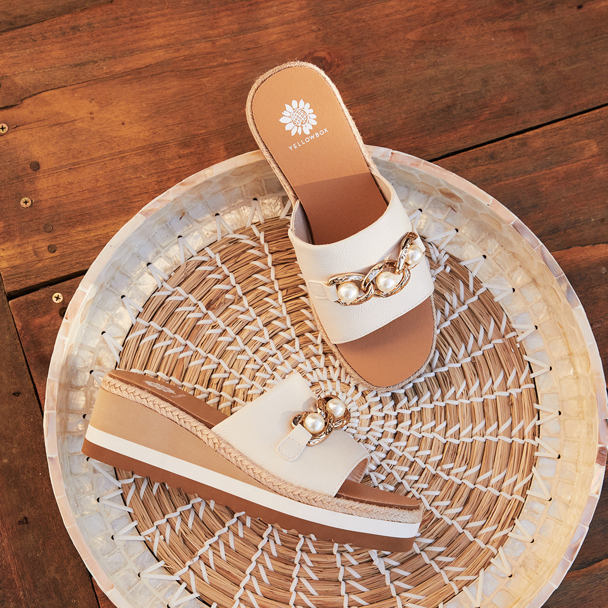Yellow Box Footwear Discount | Adelfia Wedge Sandal - Ivory