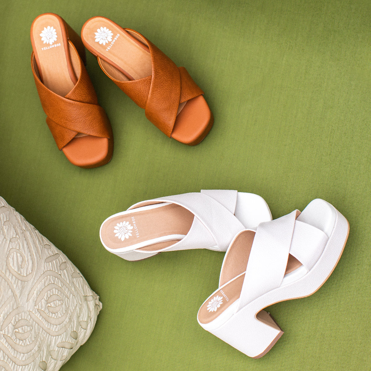 Yellow Box Footwear Recommended | Ovilia Platform Heell - Ivory
