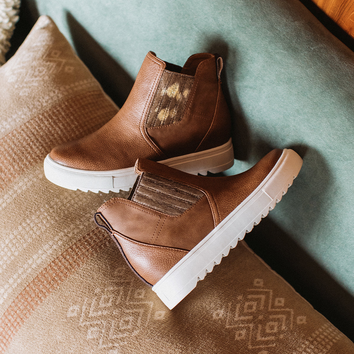 Yellow Box Footwear Great Value | Malvena Wedge Sneaker Boot - Brown