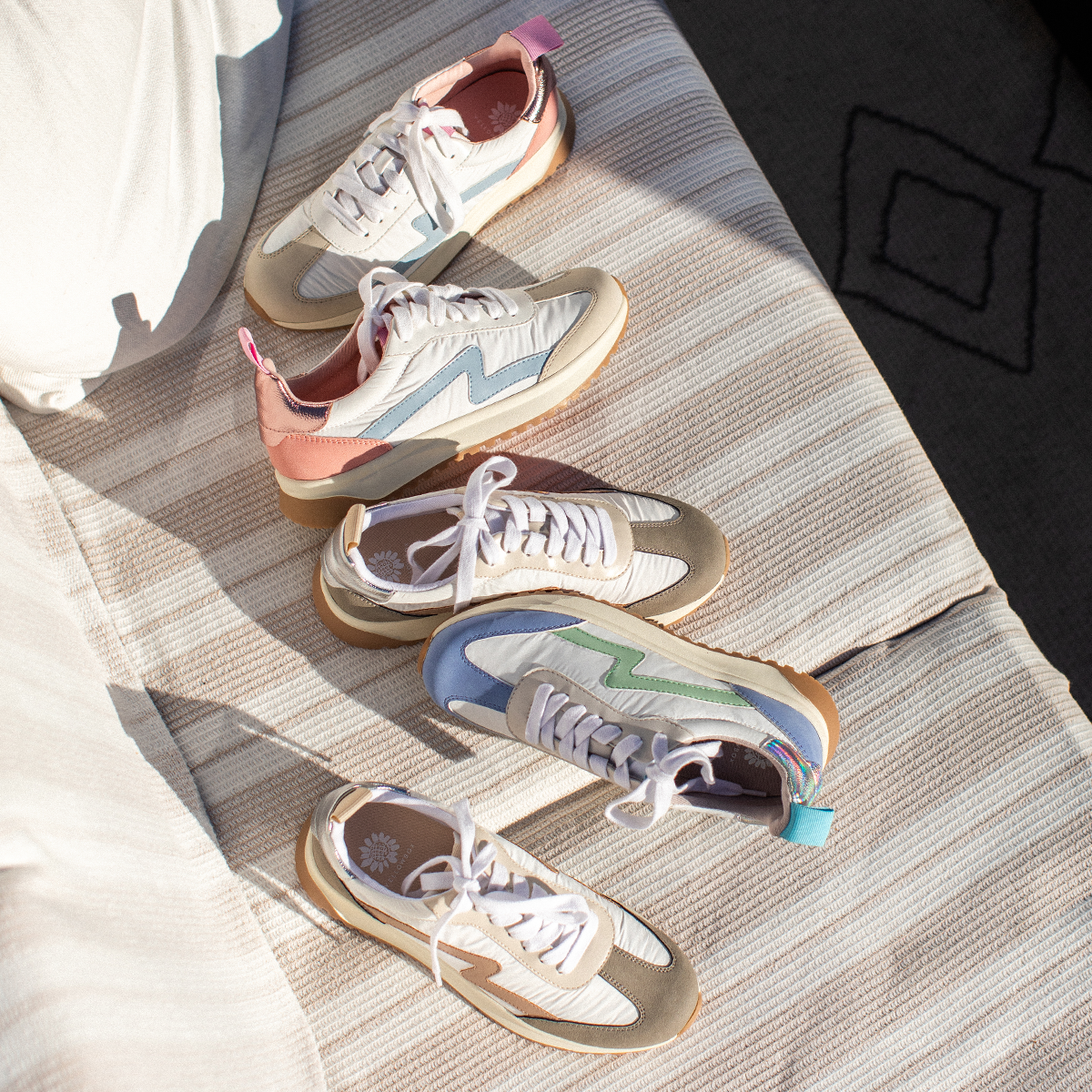 Yellow Box Footwear New | Ratna Lace-up Trainer - Blue Multi
