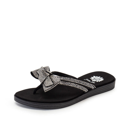 Yellow Box Footwear Recommended | Donna Crystal Bow Sandal - Black