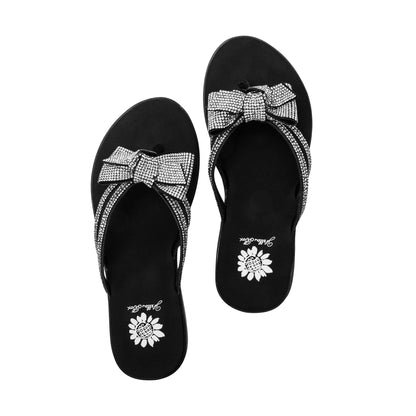Yellow Box Footwear Recommended | Donna Crystal Bow Sandal - Black