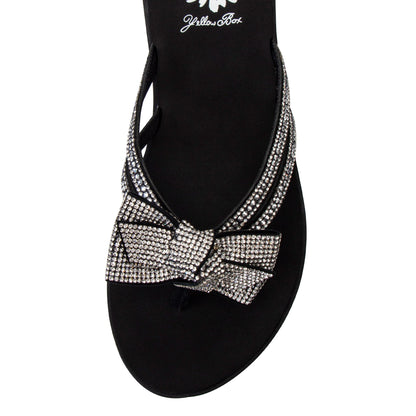 Yellow Box Footwear Recommended | Donna Crystal Bow Sandal - Black