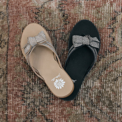 Yellow Box Footwear Recommended | Donna Crystal Bow Sandal - Black