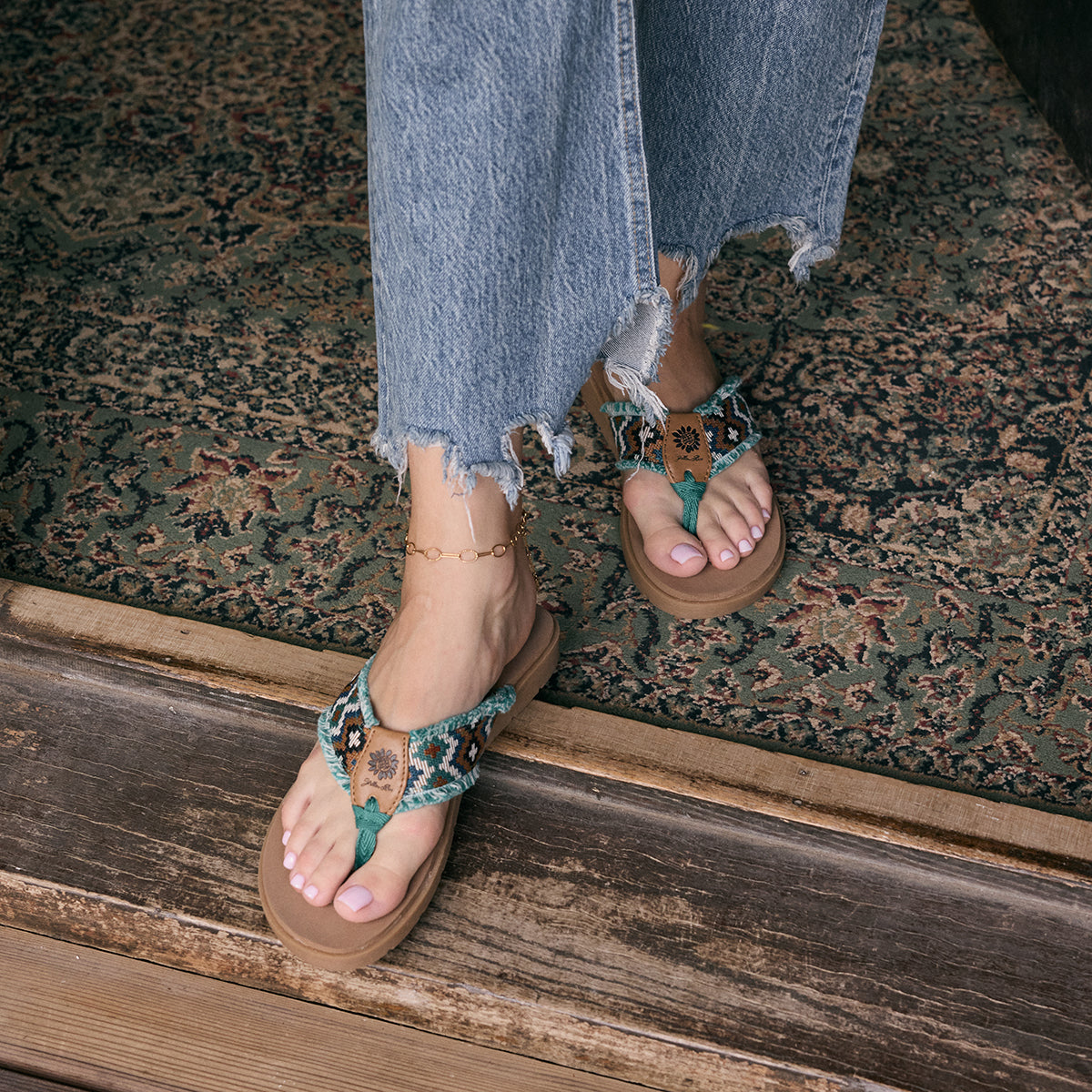 Yellow Box Footwear Best Price | Fonatana Sandal - Turquoise Multi