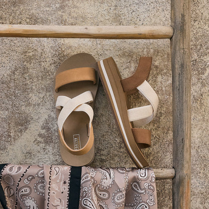 Yellow Box Footwear Signature | Manuela Flatform Sandal - Camel