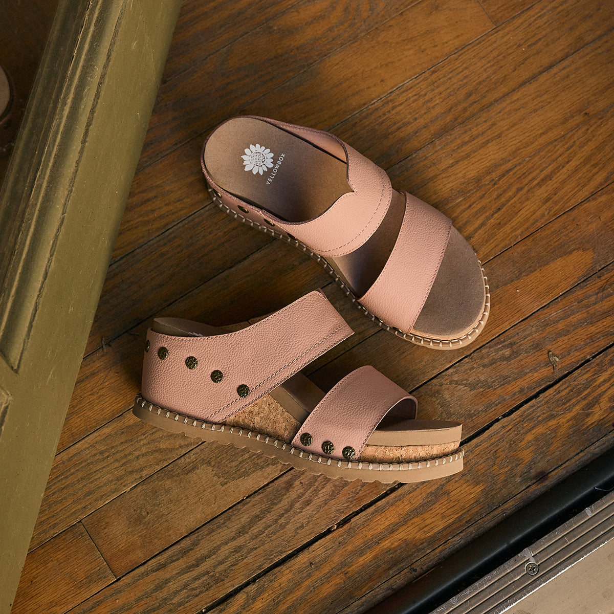 Yellow Box Footwear Trending | Alamos Cork Wedge Sandal - Blush