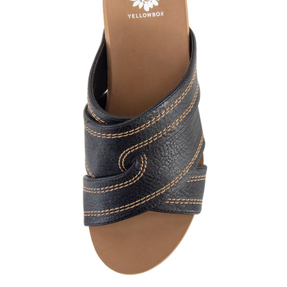 Yellow Box Footwear Quality | Alice Cork Wedge Sandal - Black