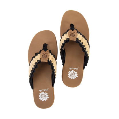 Yellow Box Footwear Customer Favorite | Irina Raffia sandal - Black Natural