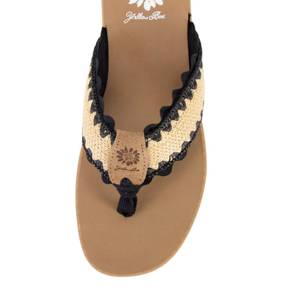 Yellow Box Footwear Customer Favorite | Irina Raffia sandal - Black Natural