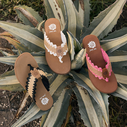 Yellow Box Footwear Customer Favorite | Irina Raffia sandal - Black Natural