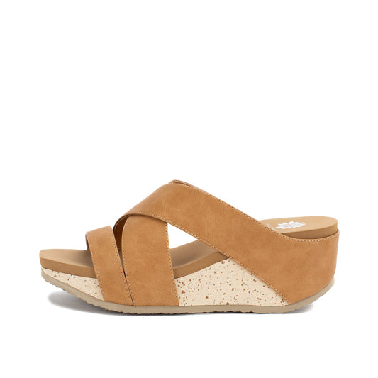 Yellow Box Footwear New | Chela Crossband Wedge Sandal - Sand