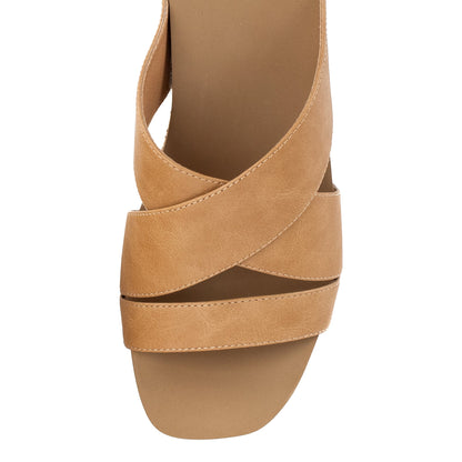 Yellow Box Footwear New | Chela Crossband Wedge Sandal - Sand