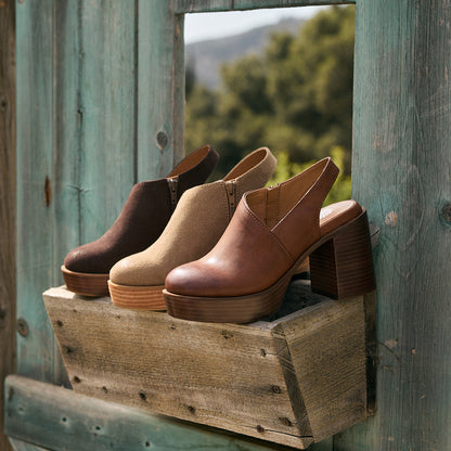 Yellow Box Footwear Best Seller | Laine Slingback Heel Clog - Chestnut