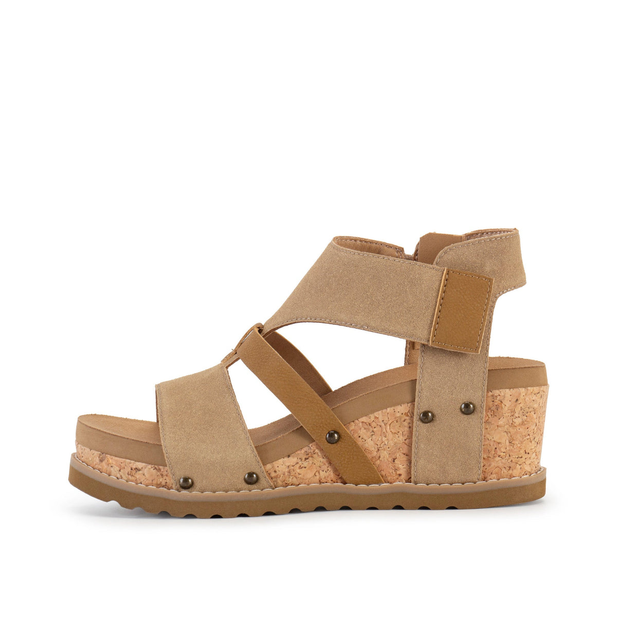 Yellow Box Footwear Signature | Adris Cork Wedge Sandal - Taupe