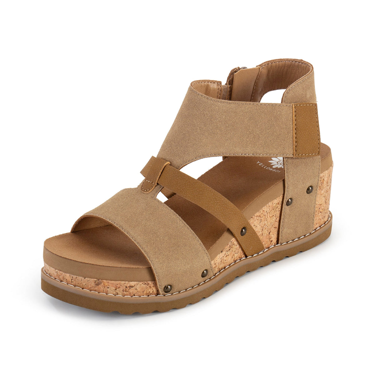 Yellow Box Footwear Signature | Adris Cork Wedge Sandal - Taupe