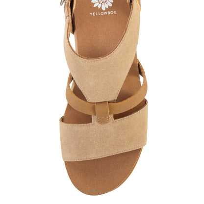 Yellow Box Footwear Signature | Adris Cork Wedge Sandal - Taupe
