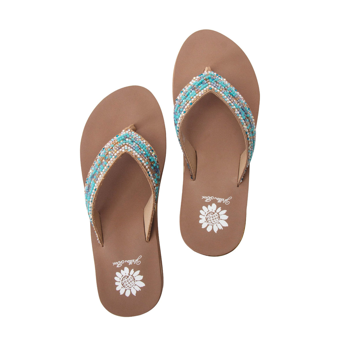 Yellow Box Footwear Premium | Sari Wedge Sandal - Emerald Multi