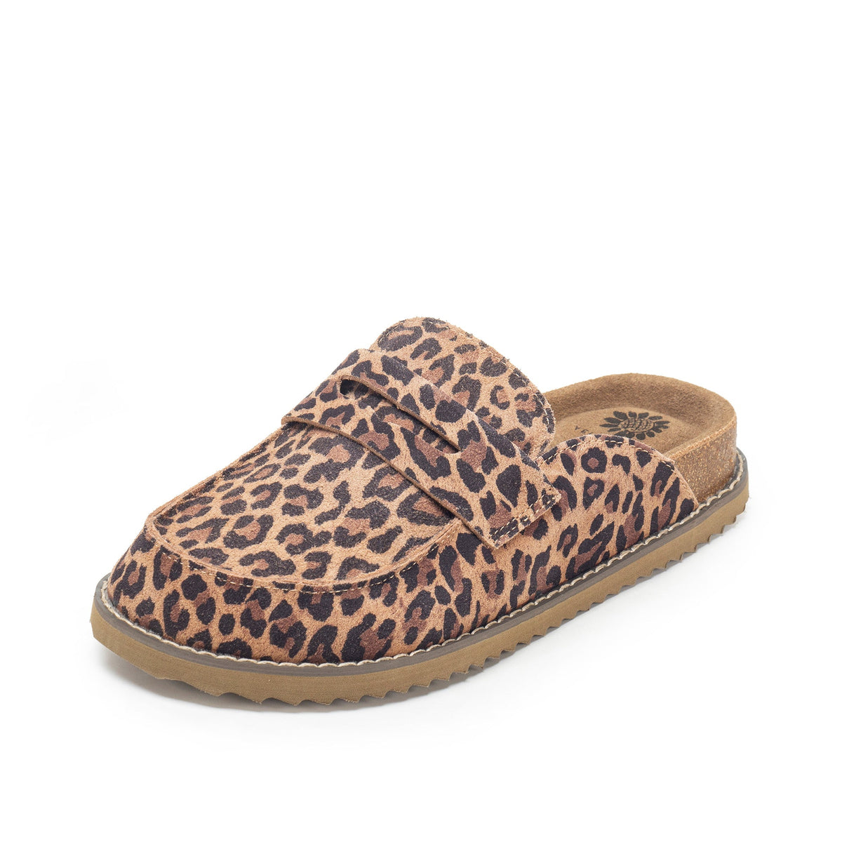 Yellow Box Footwear Premium | Mila Suede Loafer Mule Clog - Leopard