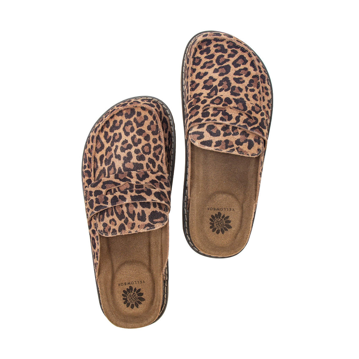 Yellow Box Footwear Premium | Mila Suede Loafer Mule Clog - Leopard