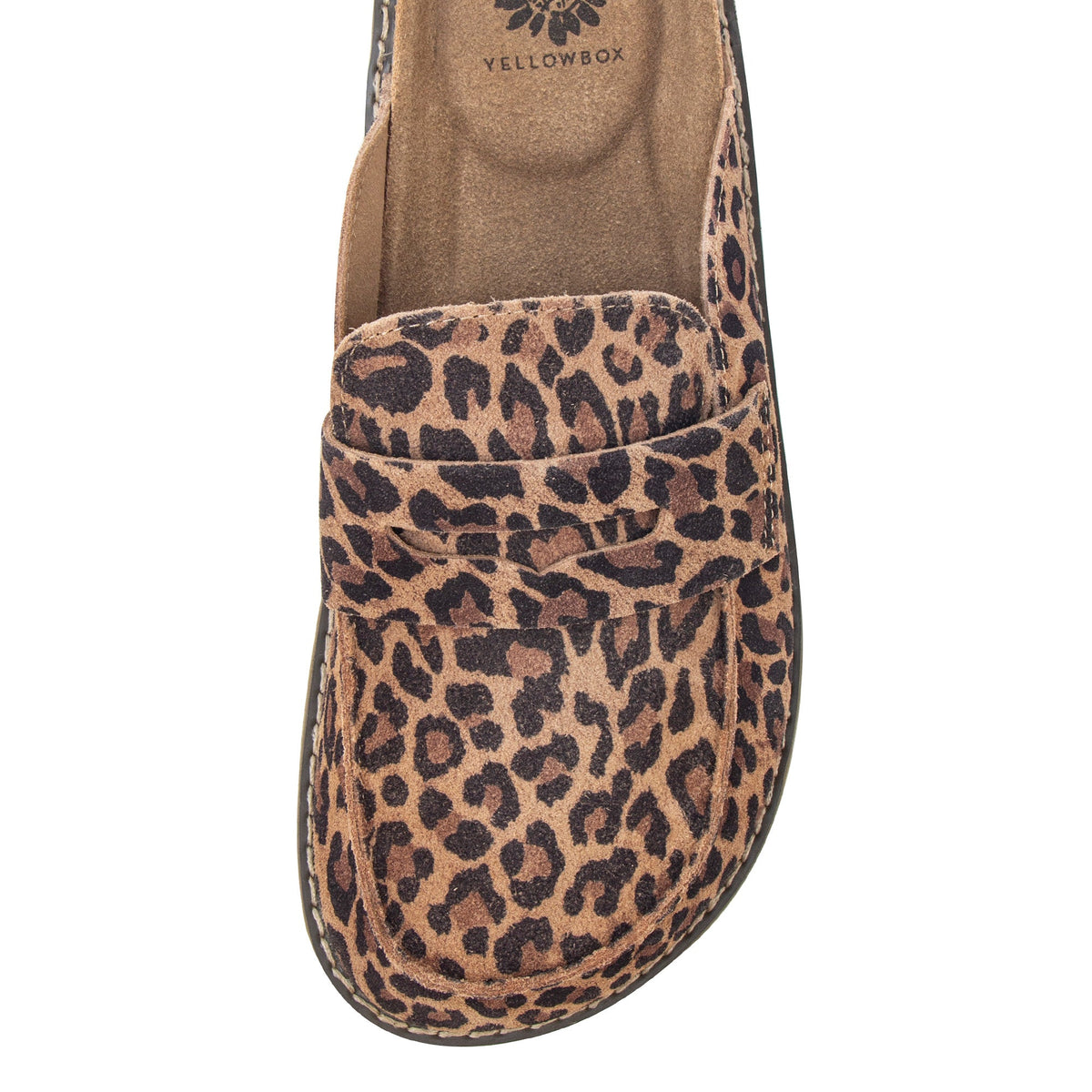 Yellow Box Footwear Premium | Mila Suede Loafer Mule Clog - Leopard