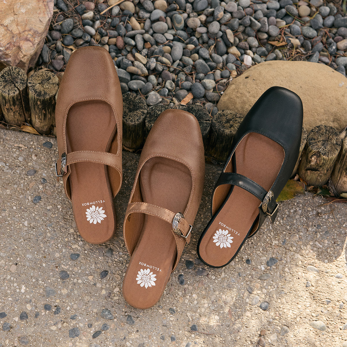 Yellow Box Footwear New | Calabar Mary-Jane Mule - Taupe