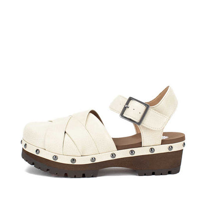 Yellow Box Footwear Essential | Rethel Flatform Clog - Bone