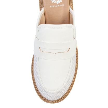 Yellow Box Footwear Recommended | Barclay Penny-Loafer Clog - White