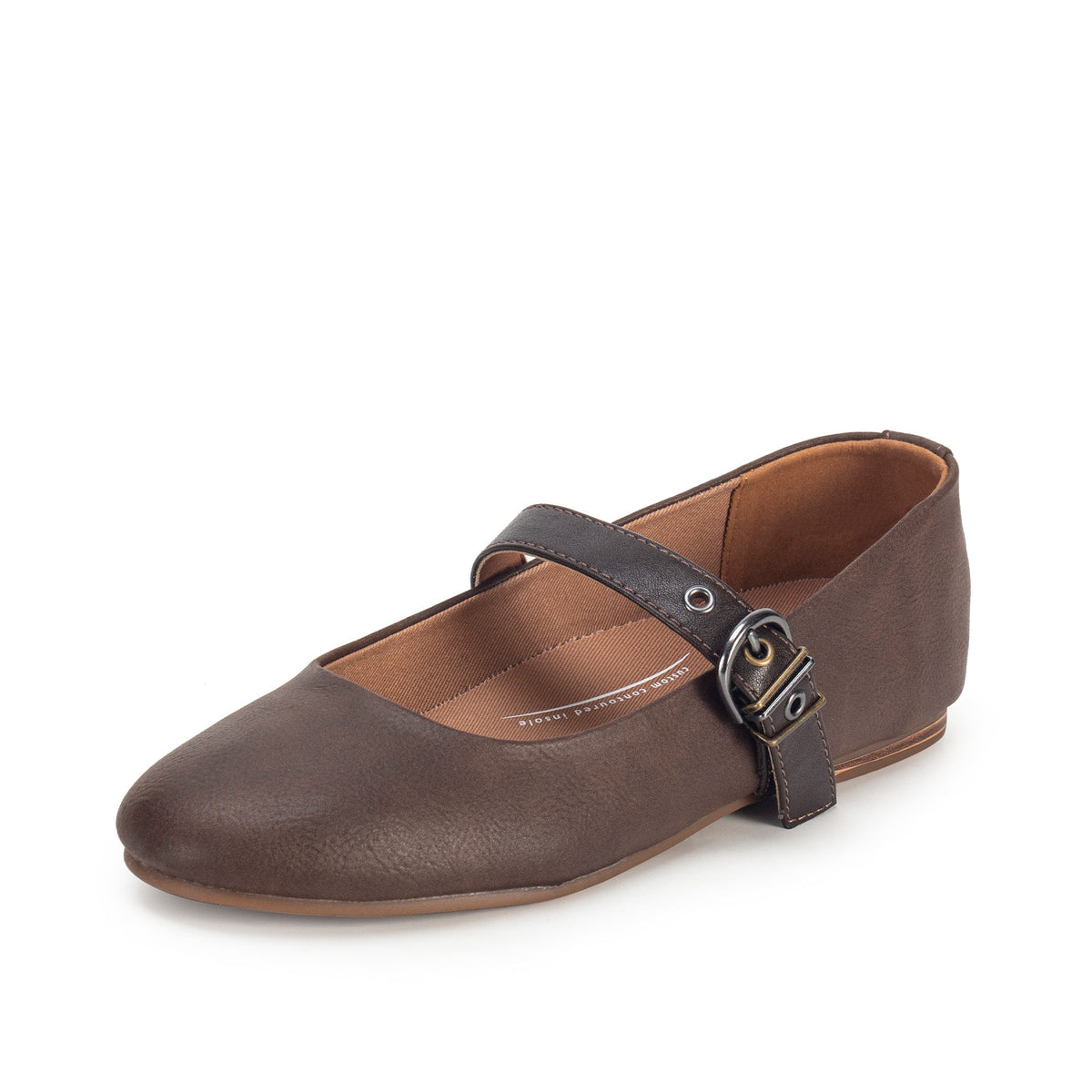 Yellow Box Footwear Recommended | Elysia Mary-Jane Ballet Flat - Chocolate