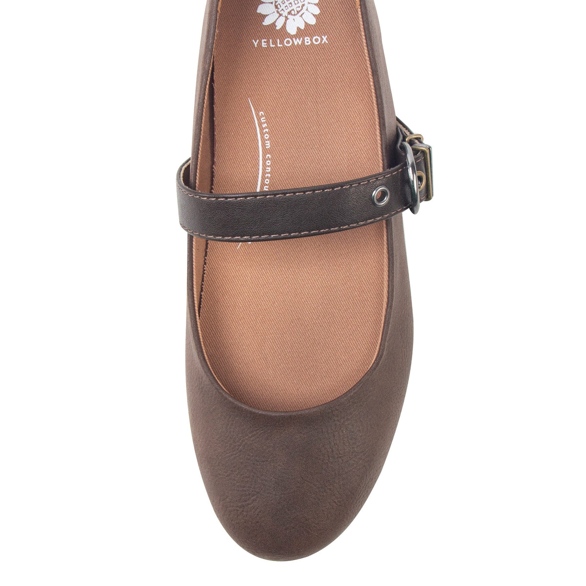 Yellow Box Footwear Recommended | Elysia Mary-Jane Ballet Flat - Chocolate