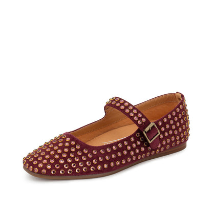 Yellow Box Footwear Signature | Cantara Mary Jane Flat - Burgundy