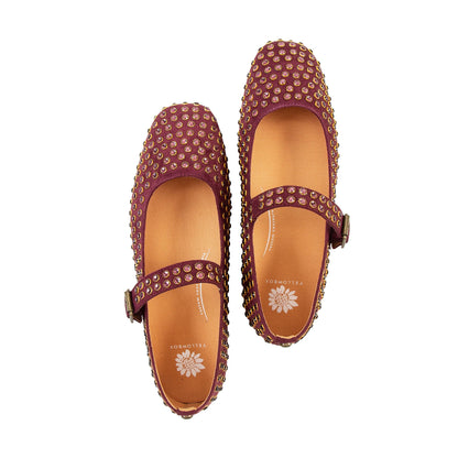 Yellow Box Footwear Signature | Cantara Mary Jane Flat - Burgundy