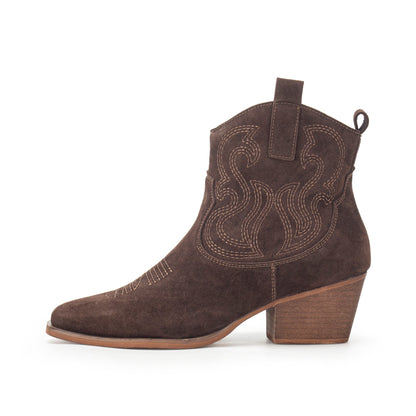 Yellow Box Footwear Sale | Brooklyn Embroidered Bootie - Brown