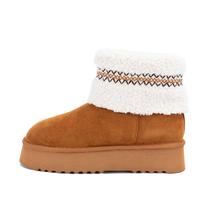 Yellow Box Footwear Trusted | Hiraya Shearling Flatform Boot - Chestnut