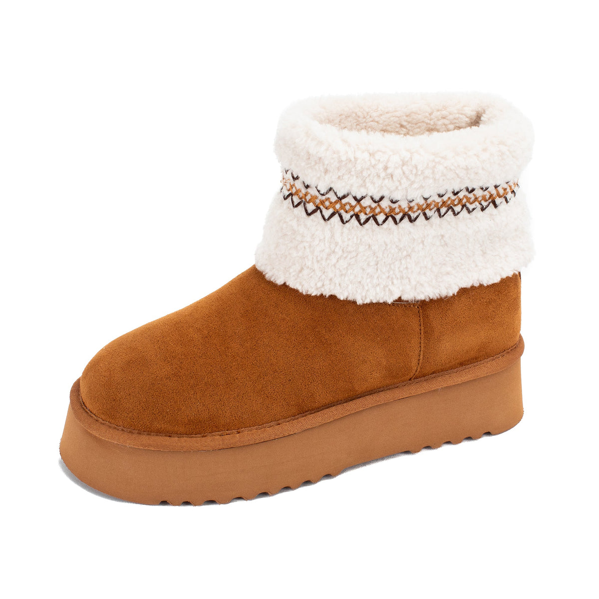 Yellow Box Footwear Trusted | Hiraya Shearling Flatform Boot - Chestnut