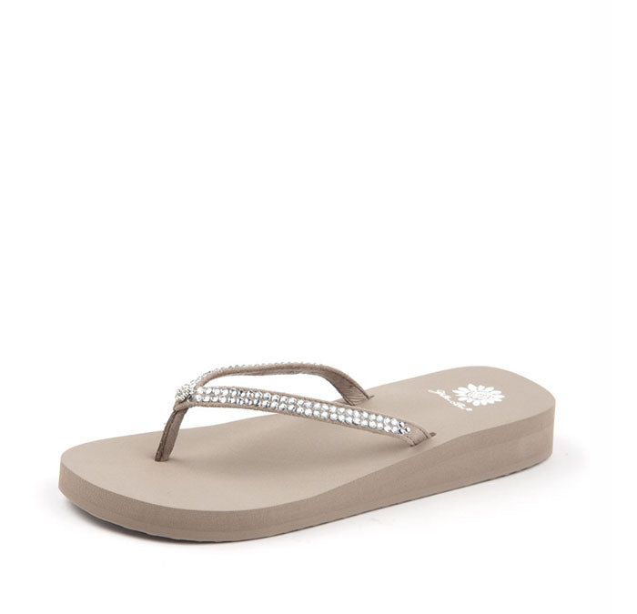 Yellow Box Footwear Classic | Jello Rhinestone Sandal - Rich Taupe