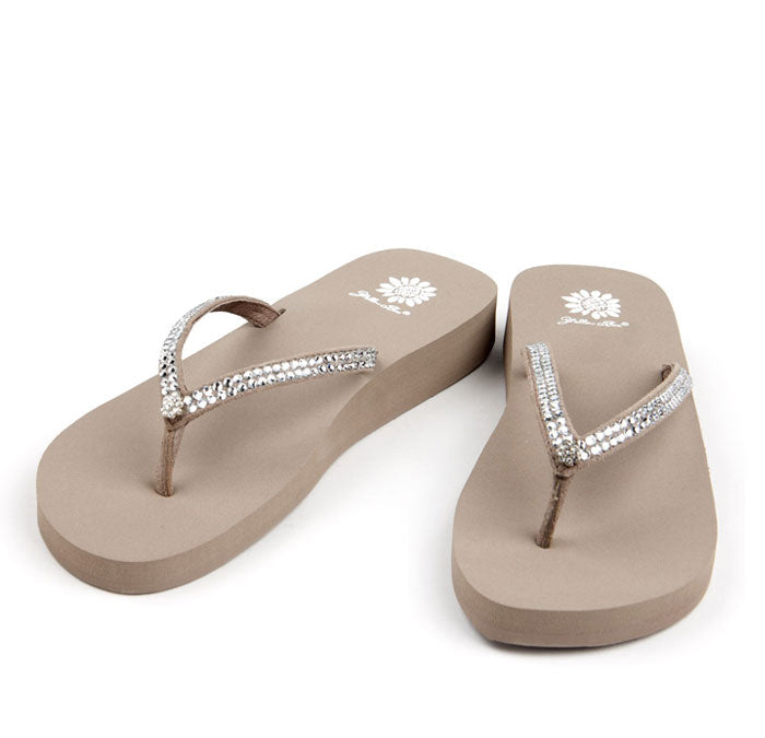 Yellow Box Footwear Classic | Jello Rhinestone Sandal - Rich Taupe