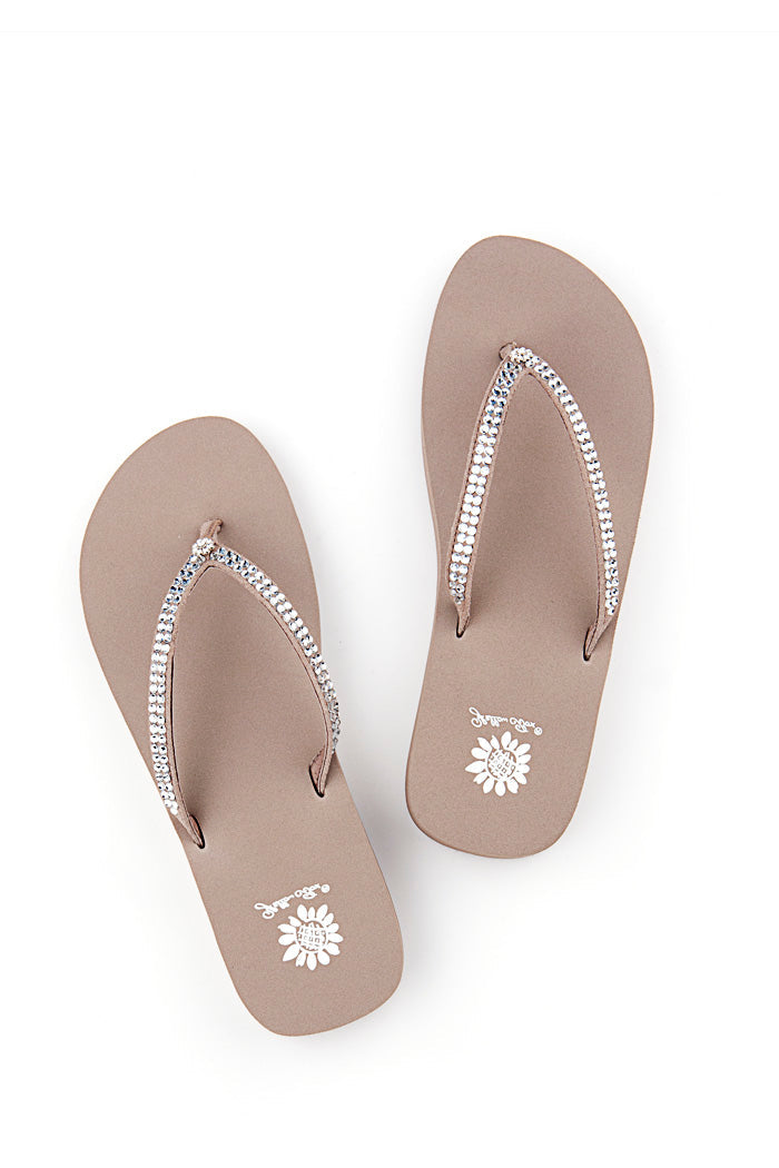 Yellow Box Footwear Classic | Jello Rhinestone Sandal - Rich Taupe