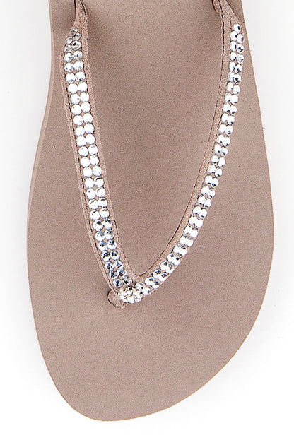 Yellow Box Footwear Classic | Jello Rhinestone Sandal - Rich Taupe