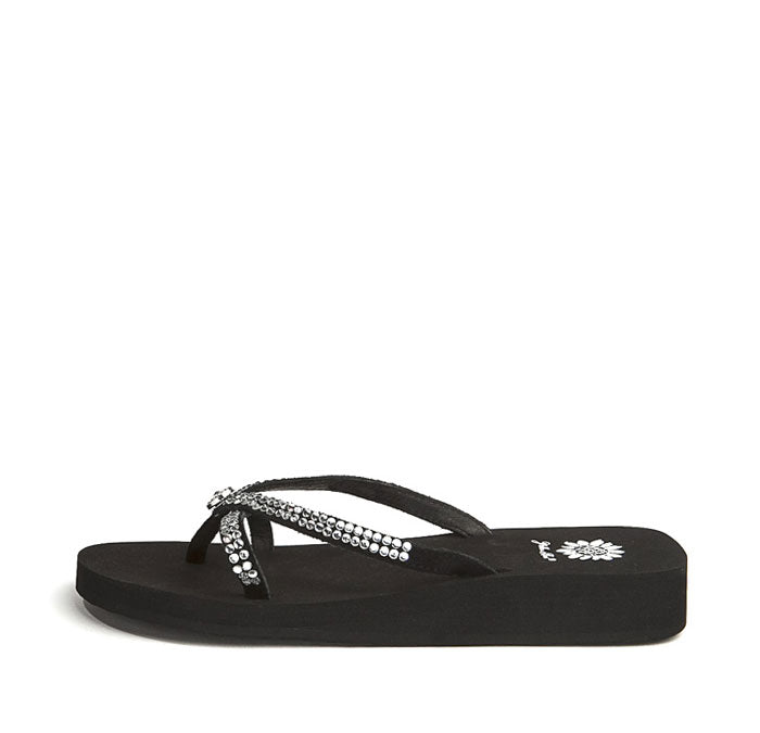 Yellow Box Footwear Trending | Stormy Rhinestone Sandal - Black