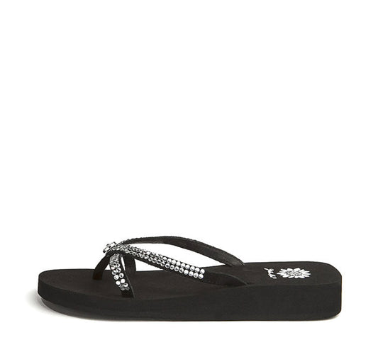 Yellow Box Footwear Trending | Stormy Rhinestone Sandal - Black