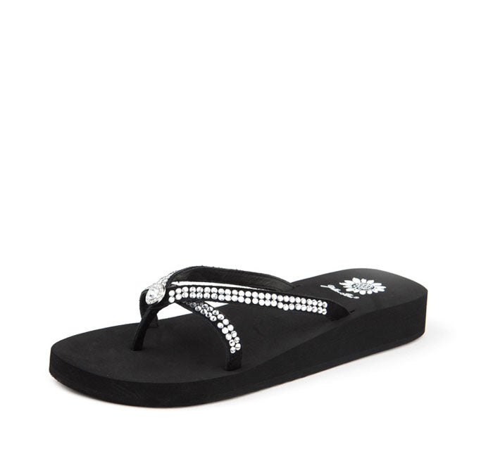 Yellow Box Footwear Trending | Stormy Rhinestone Sandal - Black