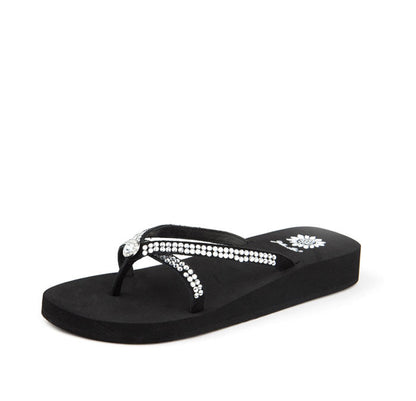 Yellow Box Footwear Trending | Stormy Rhinestone Sandal - Black