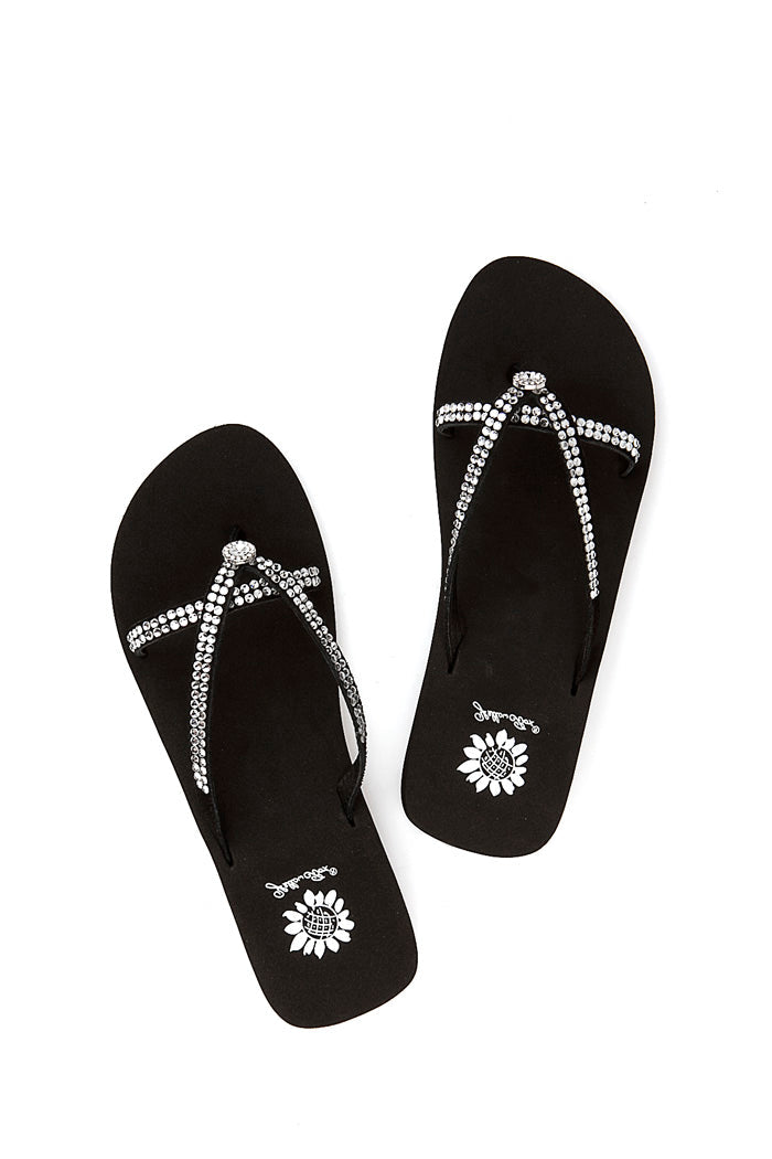 Yellow Box Footwear Trending | Stormy Rhinestone Sandal - Black
